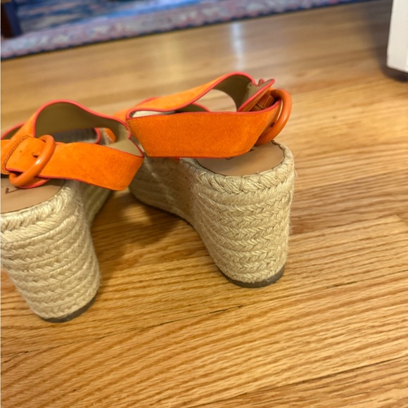 Marc Fisher LTD Renni Platform Espadrille Wedge Sandals Orange Suede Size 5 - Picture 6 of 16